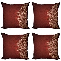 Burgundy sofa outlet pillows